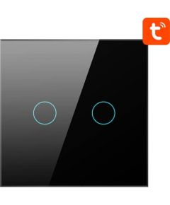 Smart Light Switch ZigBee Avatto ZTS02-EU-B2 2 Way TUYA (black)