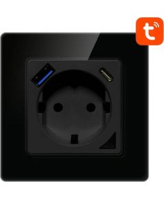 Smart WiFi Wall Socket Avatto N-WOT10-USB-B TUYA USB USB-C (black)