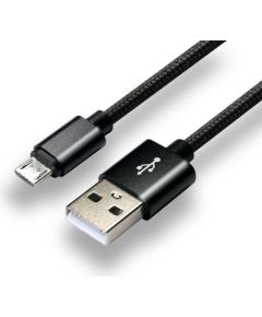 everActive cable micro USB 1m - Black, braided, quick charge, 2,4A - CBB-1MB