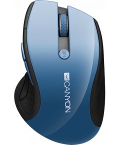 CANYON MW-01, 2.4GHz wireless mouse with 6 buttons, optical tracking - blue LED, DPI 1000/1200/1600, Blue Gray pearl glossy, 113x71x39.5mm, 0.07kg