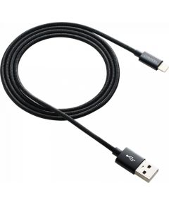 CANYON CFI-3, Lightning USB Cable for Apple, braided, metallic shell, cable length 1m, Black, 14.9*6.8*1000mm, 0.02kg