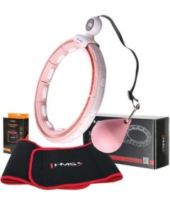 Komplekts HULA HOOP MAGNETIC PINK HHM15 WITH WEIGHT + COUNTER HMS + WAIST SUPPORT BR163 RED