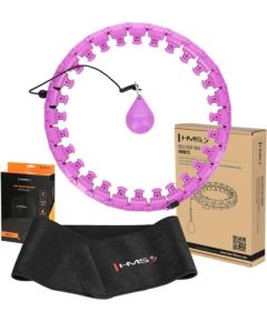 Komplekts HULA HOOP PLUS SIZE HHW12 VIOLET WITH WEIGHT HMS + WAIST SUPPORT BR163 BLACK