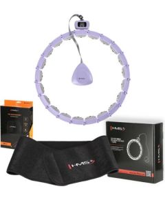 Komplekts HULA HOOP MAGNETIC VIOLET HHM14 WITH WEIGHT + COUNTER HMS + WAIST SUPPORT BR163 BLACK