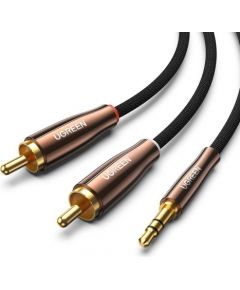 UGREEN AV170 2x RCA cable (Cinch) jack 3.5mm, 0.5m (black)