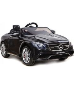 Lean Cars  Mercedes S63 AMG melns lakots Elektromobilis bērniem