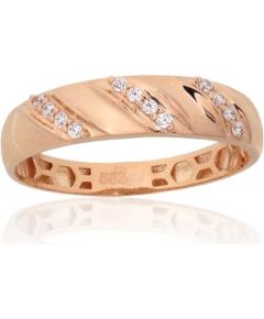 Золотое кольцо #1101151(Au-R)_CZ, Красное Золото 585°, Цирконы, Размер: 18.5, 1.83 гр.