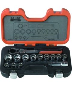 Bahco Pass-through socket set 10-24mm 14 pcs with flexible head ratchet