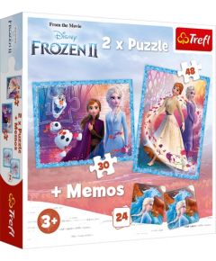 TREFL FROZEN Комплект пазлов "Холодное сердце 2" 30шт. + 48шт. + 24 мемо