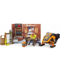 BRUDER mountain hut with snowmobil, 63102