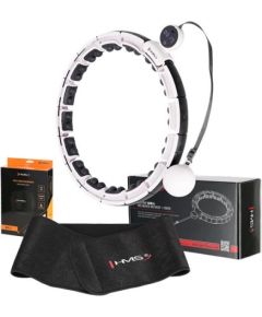 Komplekts HULA HOOP MAGNETIC WHITE HHM16 WITH WEIGHT + COUNTER HMS + WAIST SUPPORT BR163 BLACK