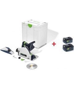 Akumulatora ripzāģis Festool TSC 55 KEB-Basic 18 V (bez akumulatora un lādētāja) + 2x 18V; 5,0 Ah akumulatori dāvanā