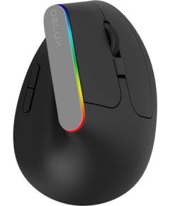 Wireless Vertical Mouse Delux M618C 2.4G 1600DPI RGB (black)