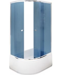 Dušas stūris Gotland Eko100x80x195 cm, pelēks stikls 4mm, dziļais (40cm) paliktnis,  hromēts  profils, bez sifona,labais izpildījums