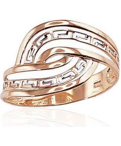 Золотое кольцо #1100173(Au-R+PRh-W), Красное Золото 585°, родий (покрытие), Размер: 17.5, 2.1 гр.