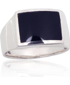 Серебряное кольцо #2100500_ON, Серебро 925°, Оникс, Размер: 20, 7.8 гр.