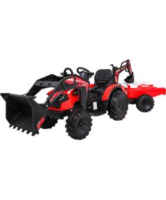 Elektriskais traktors 720-T ar piekabi un lāpstu, sarkans