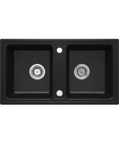 DEANTE 2-CHAMBER GRANITE SINK BLACK ZORBA