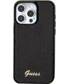 Guess HC Sequin Script Metal Case Защитный Чехол для Apple iPhone 15 Pro Max