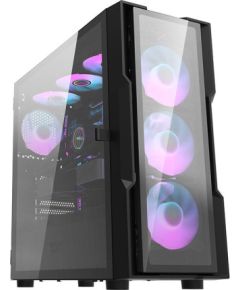 Darkflash DK431 Glass Computer Case + 4 fans (black)