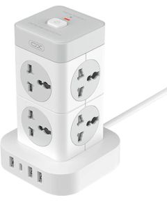 Power strip XO WL21 8x AC sockets, 3x USB-A, 1x USB-C (white)