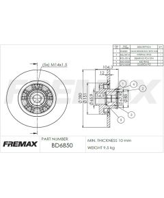 BREMŽU DISKS FREMAX AR INTEGRĒTU RUMBAS GULTNI RENAULT AIZM.