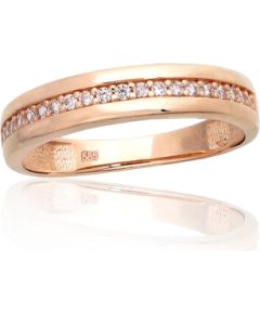 Золотое кольцо #1100970(Au-R)_CZ, Красное Золото 585°, Цирконы, Размер: 17.5, 1.93 гр.
