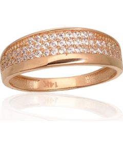 Золотое кольцо #1100835(Au-R)_CZ, Красное Золото 585°, Цирконы, Размер: 19, 1.97 гр.