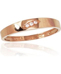 Золотое кольцо #1100830(Au-R)_CZ, Красное Золото 585°, Цирконы, Размер: 17.5, 1.45 гр.