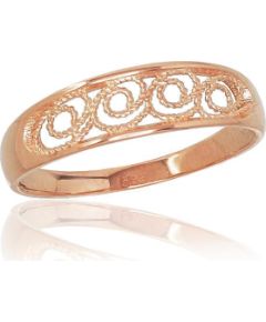 Золотое кольцо #1100800(Au-R), Красное Золото 585°, Размер: 18.5, 1.9 гр.