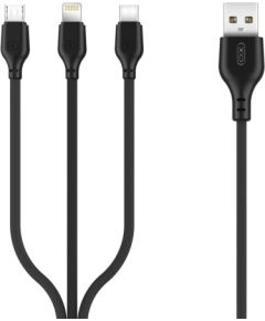 XO NB103 3в1 USB - Lightning + USB-C + microUSB 1m кабель