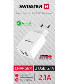 Swissten Smart Travel Charger Адаптер 2x USB 2.1A