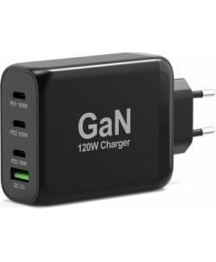 Roger GaN Port Power Delivery and Quick Charge 120W USB-C & USB-A Lādētājs