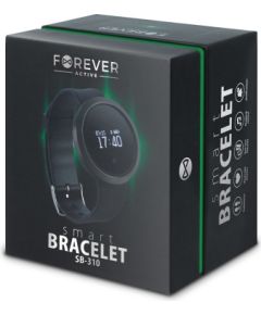 Forever Smart Bracelet SB-310 Bluetooth Gudrā Aproce Aktivitātem Melna