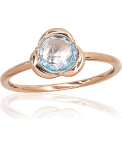 Золотое кольцо #1101008(Au-R)_TZLB, Красное Золото 585°, Небесно-голубой топаз, Размер: 17, 1.83 гр.