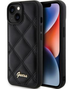 Guess Quilted Metal Logo Case Aizsargapvalks Priekš Apple iPhone 15