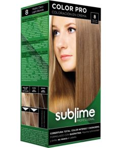 EC SUBLIME PROFESSIONAL HAIR COLOR CREAM COLOR PRO 8 LIGHT BLONDE 50 ML - Краска для волос с кератином