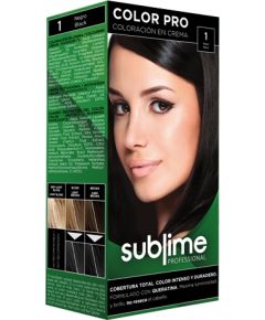 EC SUBLIME PROFESSIONAL HAIR COLOR CREAM COLOR PRO 1 BLACK 50 ML - Matu krāsa ar keratīnu