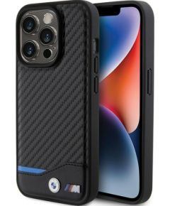 BMW PU Carbon Case Aizmugurējais Apvalks Priekš Apple iPhone 15 Pro