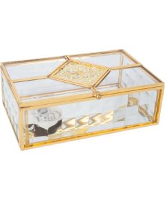 Glass box BERYL 16x10xH5,5cm, golden