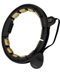 Vingrošanas riņķis HHM13 HULA HOOP BLACK/GOLD MAGNETIC WITH WEIGHT + COUNTER HMS