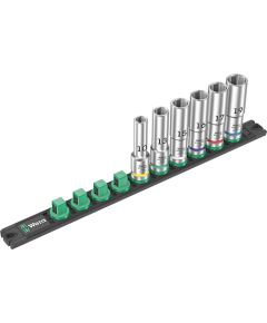 Wera Socket magnetic strip C Deep 1 socket set 1/2  (black/green, 6?piece)