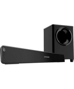 Fenda F&D HT-388D 2.1 Wireless Soundbar with Subwoofer, 120W RMS (20Wx2+80W), Full-range speaker: 52x92mm + 8'' Subwoofer, BT 5.0/Optical/AUX/HDMI/USB/LED Display/Remote Control/Wooden/Black