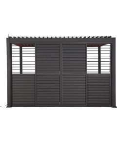 Louver sliding wall for gazebo MIRADOR-111 4m, dark grey