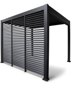 Louvers wall for gazebo MIRADOR-111 4m, dark grey