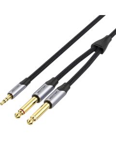 Cable mini jack 3.5 mm to 2x jack 6.5 mm Vention BARHG 1.5m (grey)