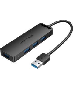 USB 3.0 4-Port Hub with Power Adapter Vention CHLBD 0.5m, Black