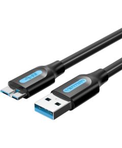 USB 3.0 A male to Micro-B male cable Vention COPBF 1m Black PVC