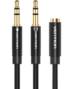 2x 3.5mm Audio Cable 0.3m Vention BBUBY Black