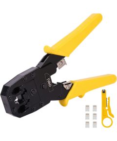 Ethernet Crimper 4/6/8P RJ45/RJ14/RJ12/RJ9 Deli Tools EDL2468 (yellow)